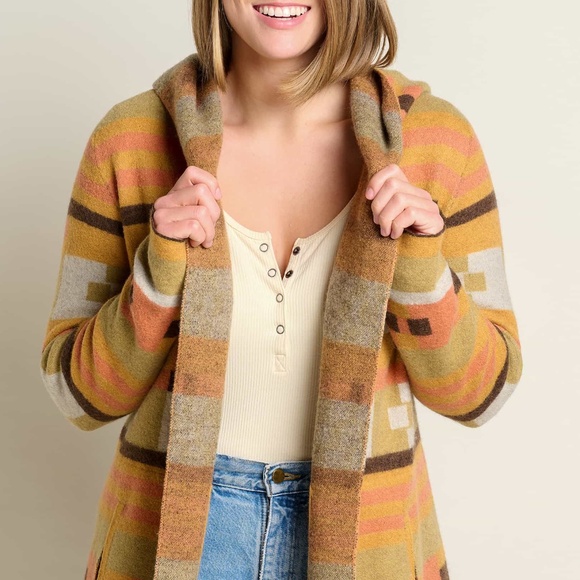 Toad&Co Merino Heartfelt Hoodie Papaya XS - Picture 3 of 10